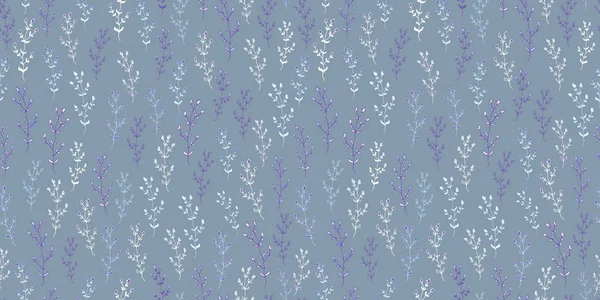 Herbs and flowers Botanical seamless pattern in sketch style Stock Illustration