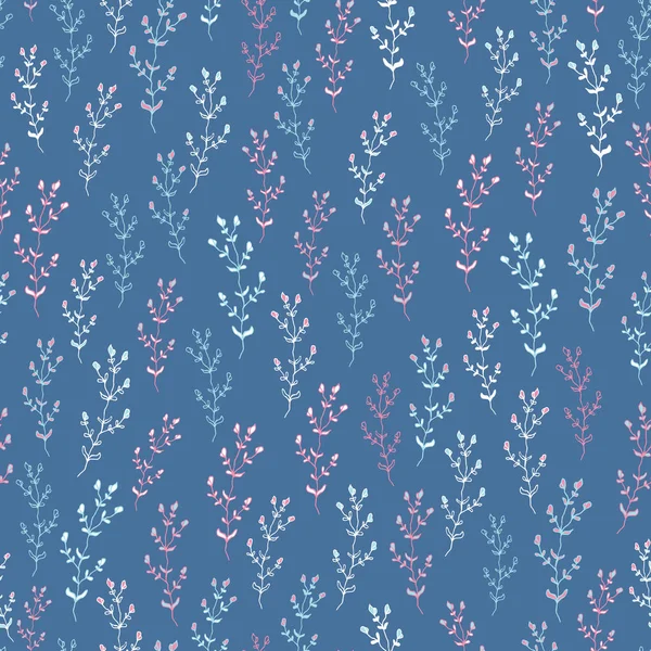 Herbs and flowers Botanical seamless pattern in sketch style Vector Graphics