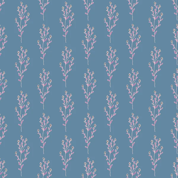 Herbs and flowers Botanical seamless pattern in sketch style Stock Vector