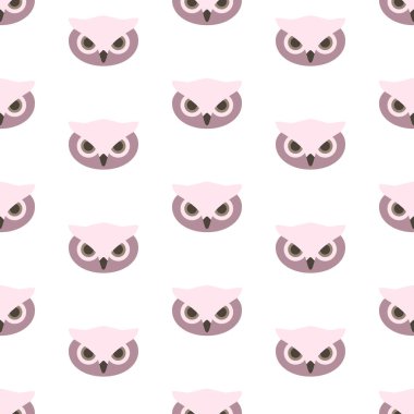 Baykuş Kuş sevimli vektör hayvan Dikişsiz desen