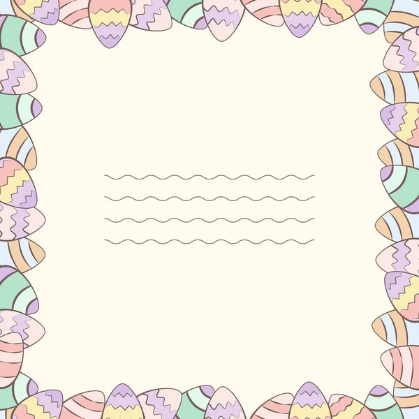 Cute eggs frame for easter invitations card — Stock Vector