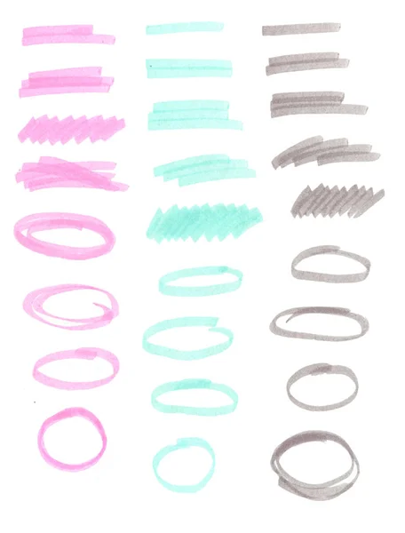 Handgezeichneter Markierungsstrich. Pastellfarbe — Stockfoto