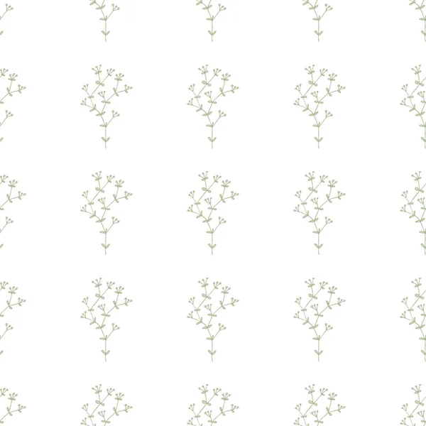 Herbs and flowers Botanical seamless pattern in sketch style Stock Vector