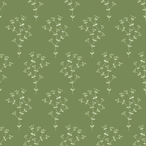 Herbs and flowers Botanical seamless pattern in sketch style Stock Illustration