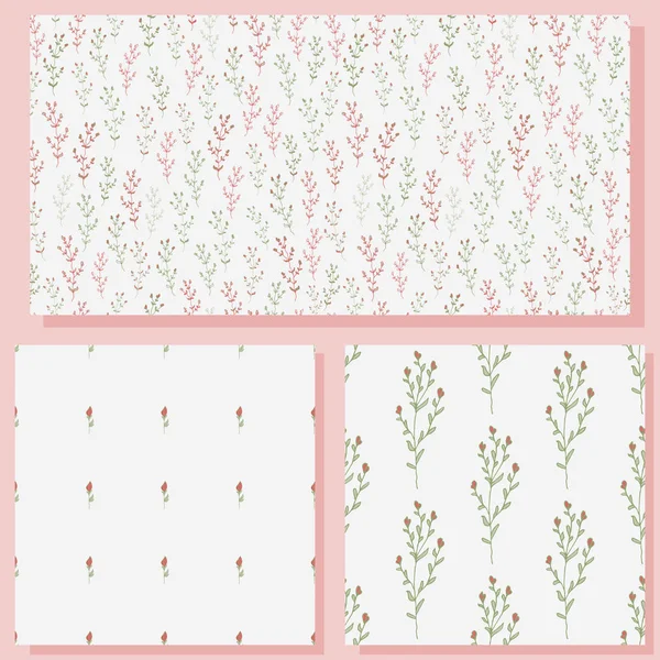 Herbs and flowers Botanical set of pattern in sketch style Royalty Free Stock Illustrations