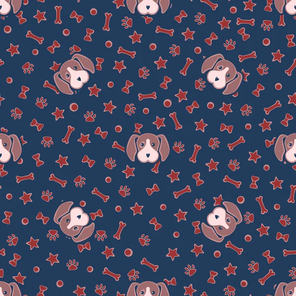 Köpek oyuncaklar awesome sevimli vektör hayvan dikişsiz desen