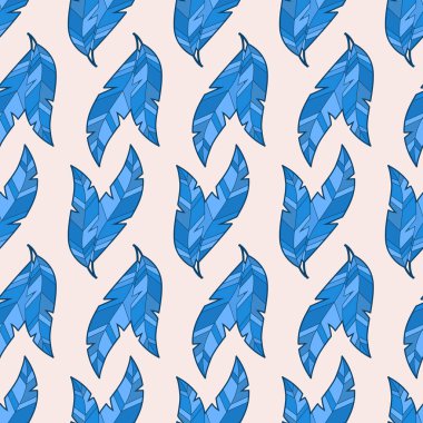 tüy tüy veya yaprak el çekilmiş Dikişsiz desen vektör