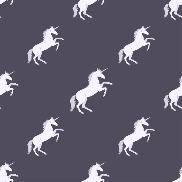 Pegaso mágico, patrón de vector animal de cuento de hadas unicornio — Vector de stock
