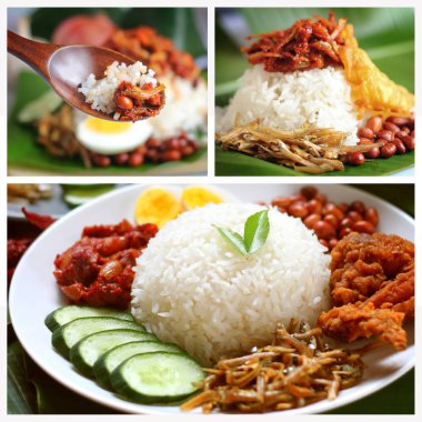 Nasi Lemak Malezya, Brunei ve Singapur sık bulunan bir besindir. Resmi olmayan bir Ulusal Gıda Malezya da.