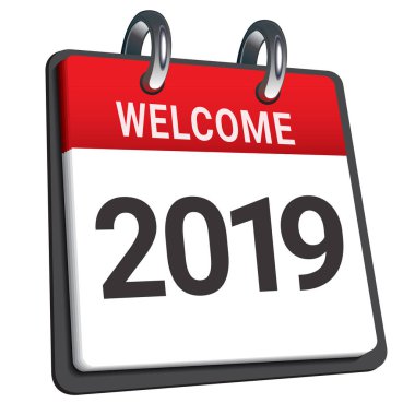 Yeni yıl takviminin vektör illüstrasyonu. Yeni yıl yaklaşıyor. Yeni yılda her zaman olduğu gibi başarılar dilerim..