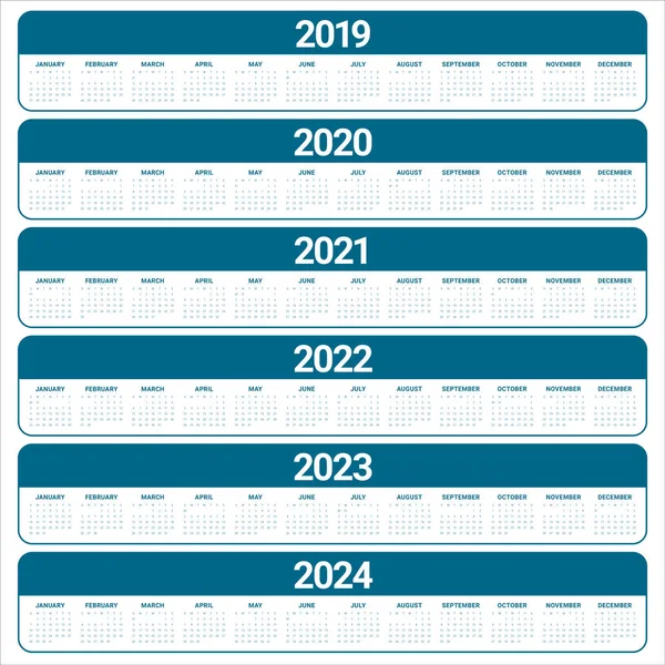 Año 2019 2020 2021 2022 2023 2024 Plantilla Diseño Vectores — Archivo Imágenes Vectoriales