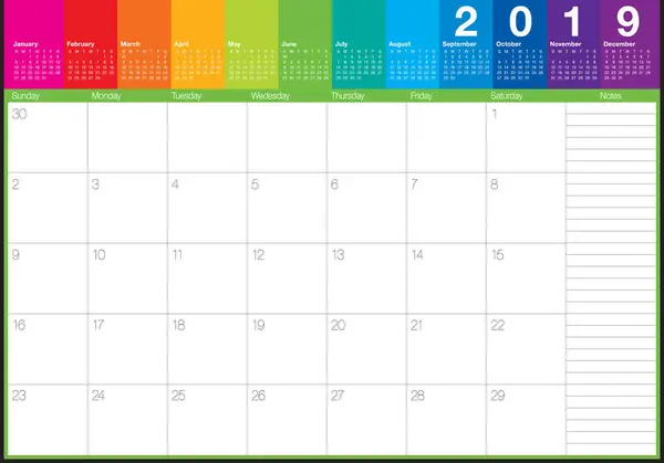 Juni 2019 Tischkalender Vektor Illustration Einfaches Und Sauberes Design — Stockvektor