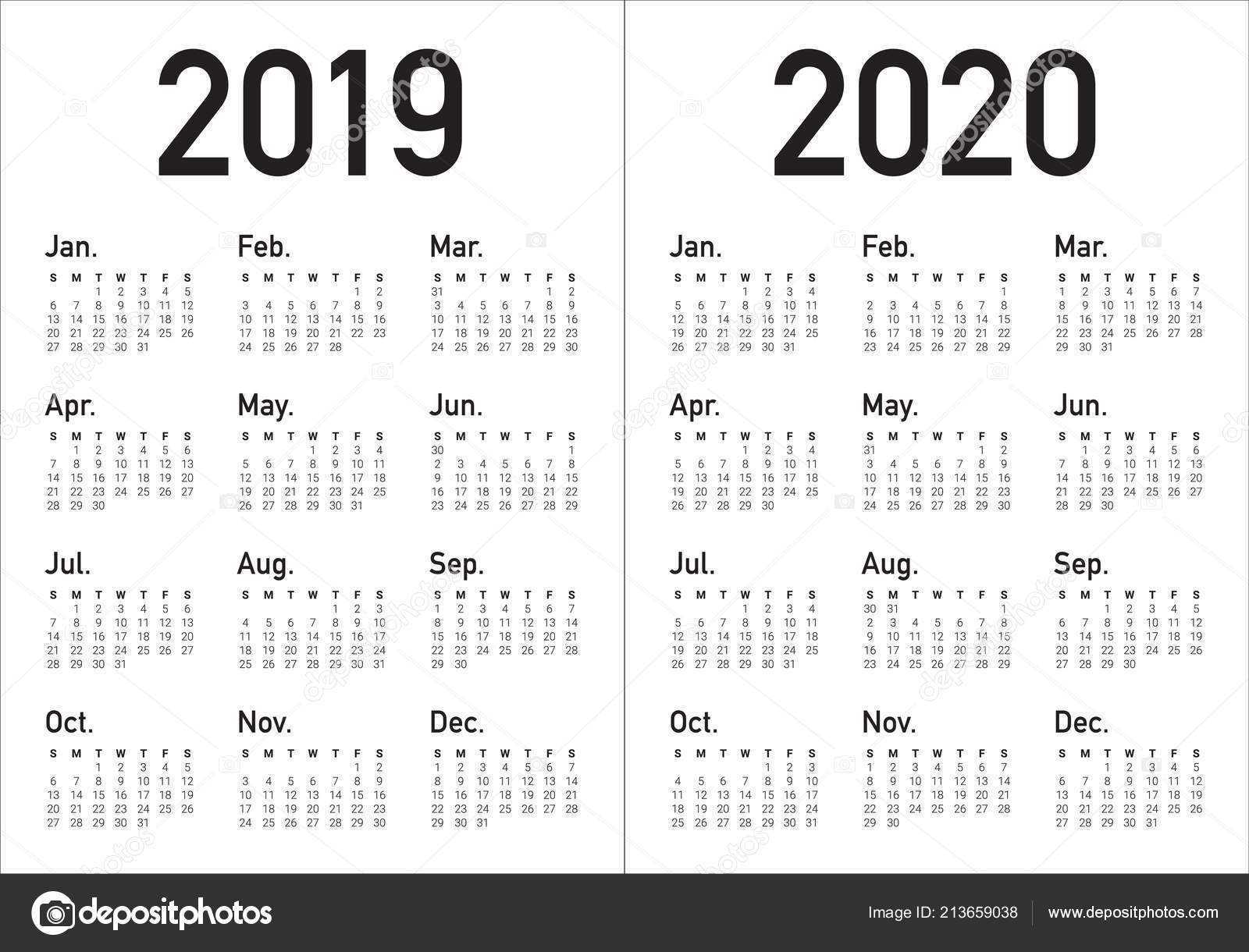 Year 19 Calendar Vector Design Template Simple Clean Design Stock Vector Image By C Dolphfynlow