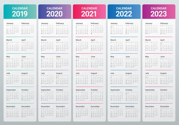 Рік 2019 2022 2022 2023 Календар Векторний Шаблон Дизайну Простий — стоковий вектор