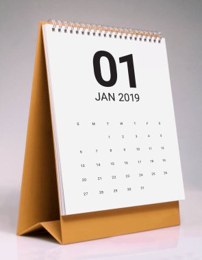 Basit Masa Takvimi Ocak 2019 için