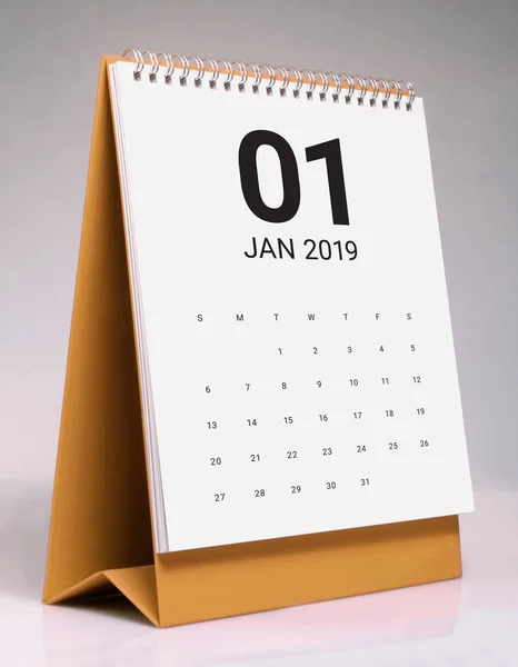 Einfacher Schreibtischkalender Für Januar 2019 — Stockfoto