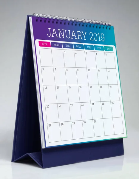 Calendario Escritorio Simple Para Enero 2019 —  Fotos de Stock