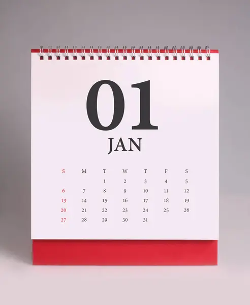 Jednoduchý Stolní Kalendář Leden 2019 — Stock fotografie