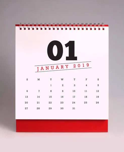 Enkla Skrivbord Kalender För Januari 2019 — Stockfoto