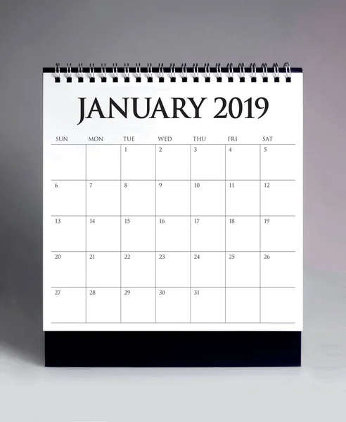 Calendario Escritorio Simple Para Enero 2019 — Foto de Stock