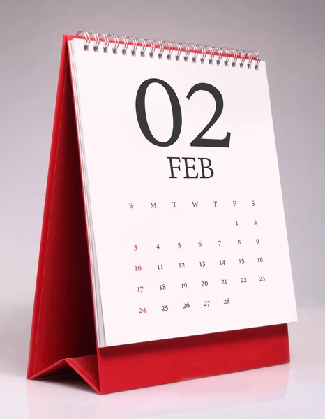 Einfacher Schreibtischkalender Für Februar 2019 — Stockfoto