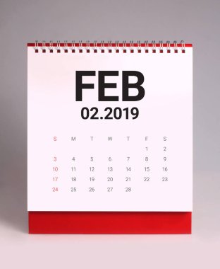 Şubat 2019 için basit Masa Takvimi