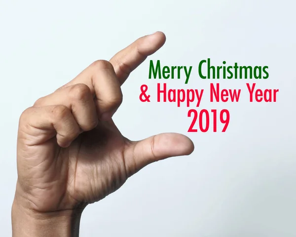 Kellemes Karácsonyi Ünnepeket Boldog Évet 2019 Kézzel Újév Első Nap — Stock Fotó