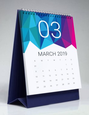 Mart 2019 için basit Masa Takvimi