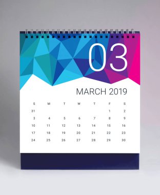 Mart 2019 için basit Masa Takvimi