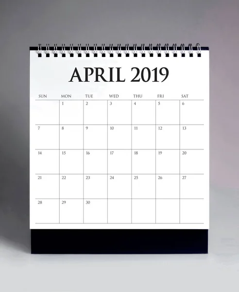 Calendário Mesa Simples Para Abril 2019 — Fotografia de Stock