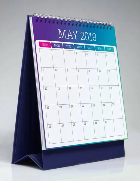 Simple desk calendar for May 2019