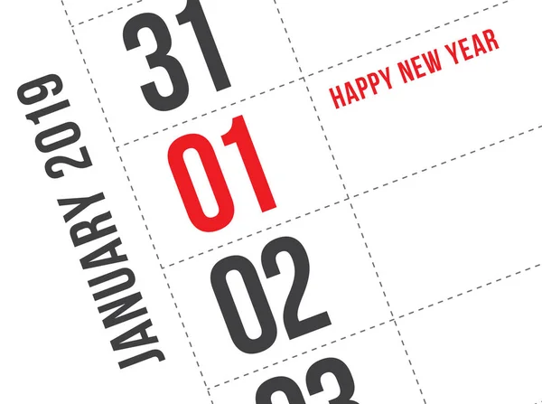 Zbliżenie Pierwszy Dzień Roku 2019 Kalendarz Dziennik Nowy Rok Jest — Zdjęcie stockowe