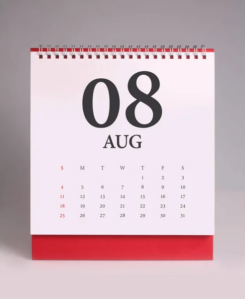 Calendário Mesa Simples Para Agosto 2019 — Fotografia de Stock