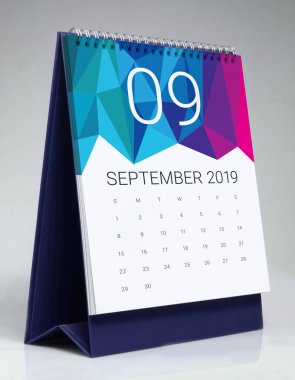 Eylül 2019 için basit Masa Takvimi