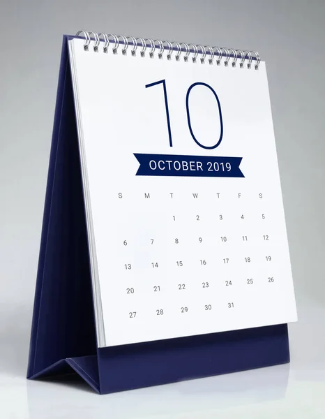 Calendário Mesa Simples Para Outubro 2019 — Fotografia de Stock
