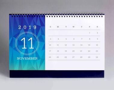 Kasım 2019 için basit Masa Takvimi
