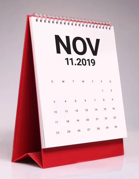 Egyszerű Asztali Naptár November 2019 Címért — Stock Fotó