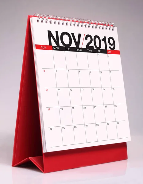 Calendrier Bureau Simple Pour Novembre 2019 — Photo