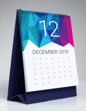Aralık 2019 için basit Masa Takvimi