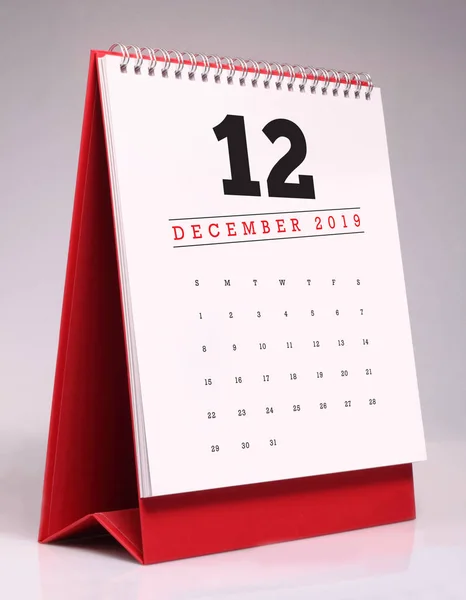 Einfacher Schreibtischkalender Für Dezember 2019 — Stockfoto