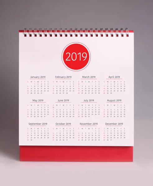 Calendário Mesa Simples Para 2019 — Fotografia de Stock