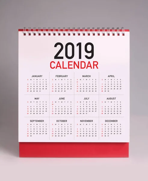 Απλό Επιτραπέζιο Ημερολόγιο Για 2019 — Φωτογραφία Αρχείου