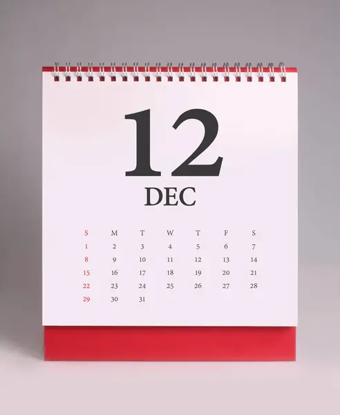 Enkla Skrivbord Kalender För December 2019 — Stockfoto