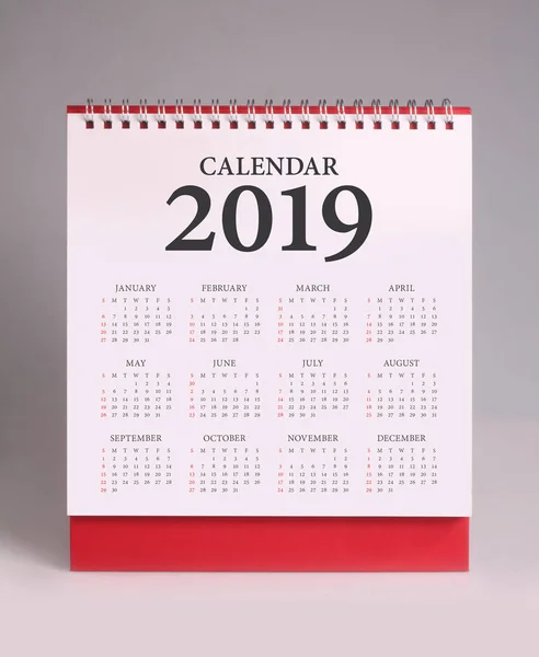 Jednoduchý Stolní Kalendář Pro 2019 — Stock fotografie