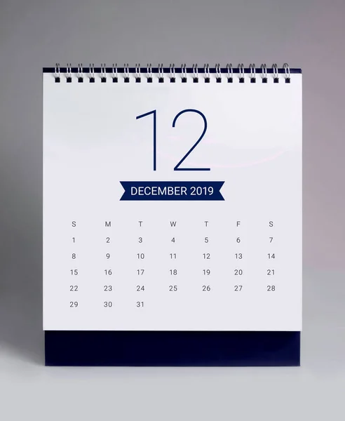 Calendário Mesa Simples Para Dezembro 2019 — Fotografia de Stock