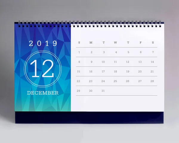 Biurko Proste Kalendarz Dla Grudnia 2019 — Zdjęcie stockowe
