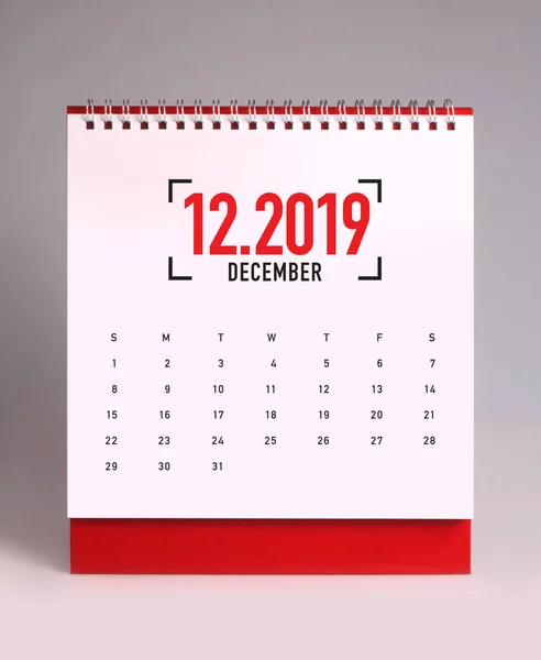 Calendario Escritorio Simple Para Diciembre 2019 —  Fotos de Stock