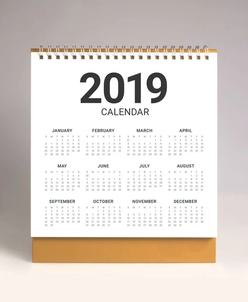 Biurko Proste Kalendarz 2019 — Zdjęcie stockowe