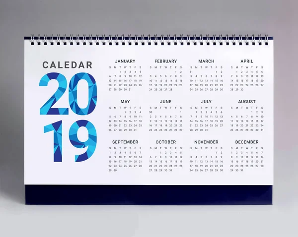 Einfacher Schreibtischkalender Für 2019 — Stockfoto