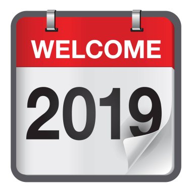 Yeni yıl takviminin vektör illüstrasyonu. Yeni yıl yaklaşıyor. Yeni yılda her zaman olduğu gibi başarılar dilerim..